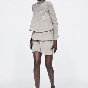 Zara Gray Layered Turtleneck Sweater